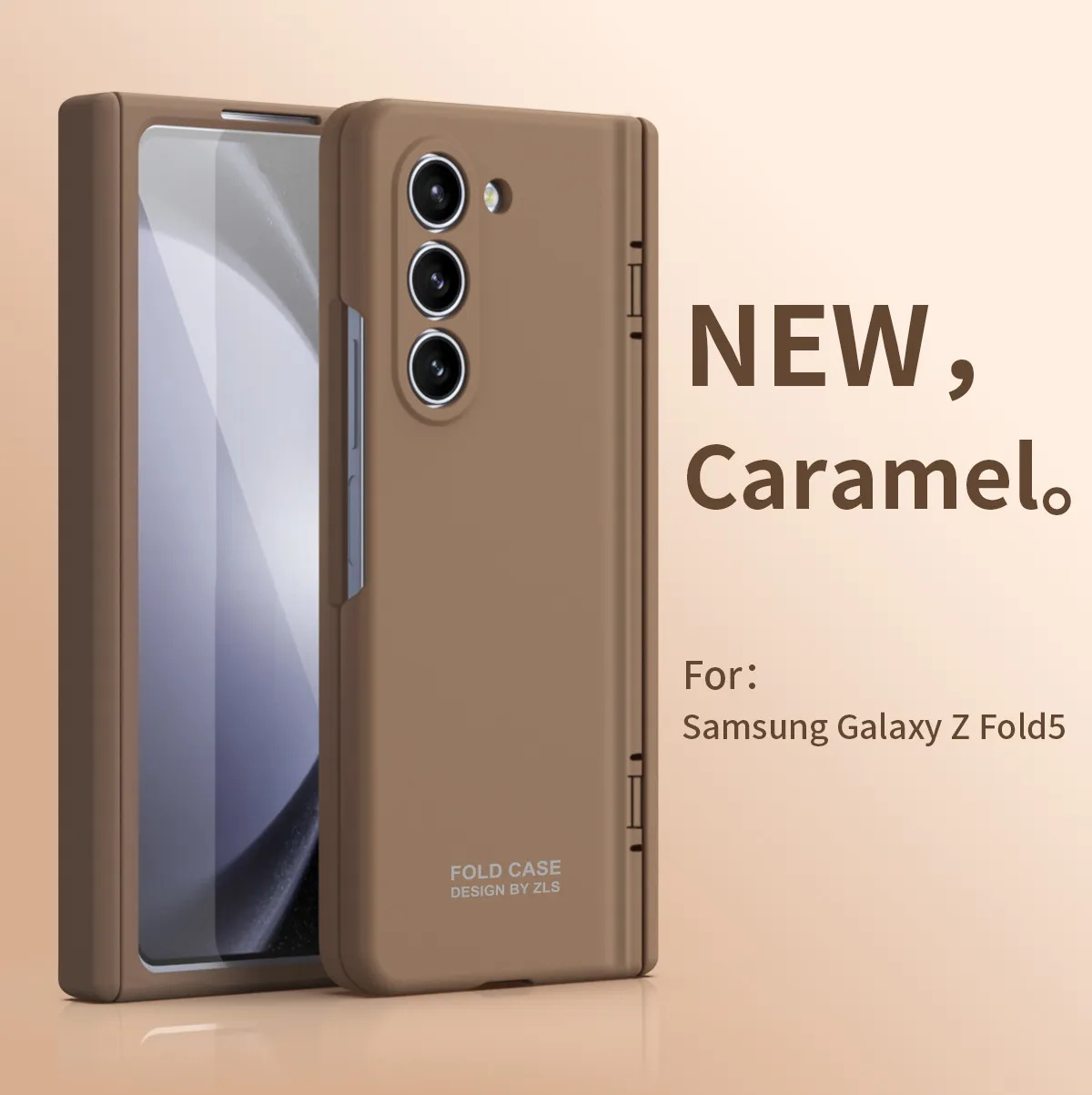 Compatible with Samsung ZFold 5 phone case, FOLD4 foldable screen, solid color, minimalist design, pen groove, hinge, full coverage, drop protection.