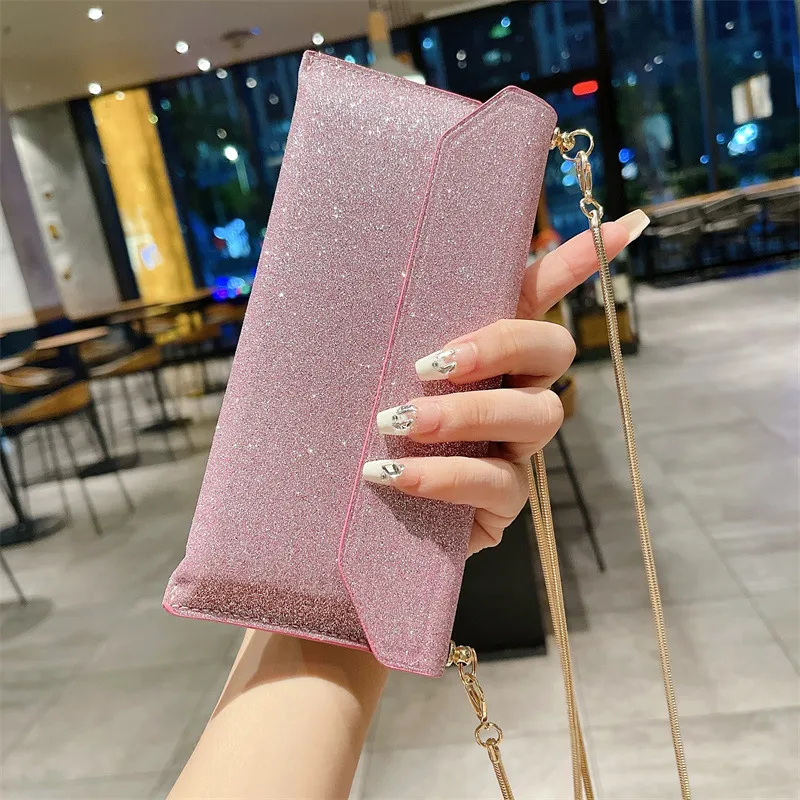 Compatible with Honor V Purse phone case, Mate X/XS carrying case, Mate X2 envelope style crossbody bag with glitter.