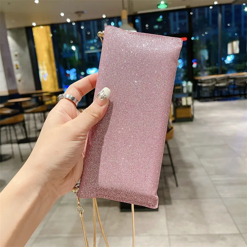 Compatible with Honor V Purse phone case, Mate X/XS carrying case, Mate X2 envelope style crossbody bag with glitter.