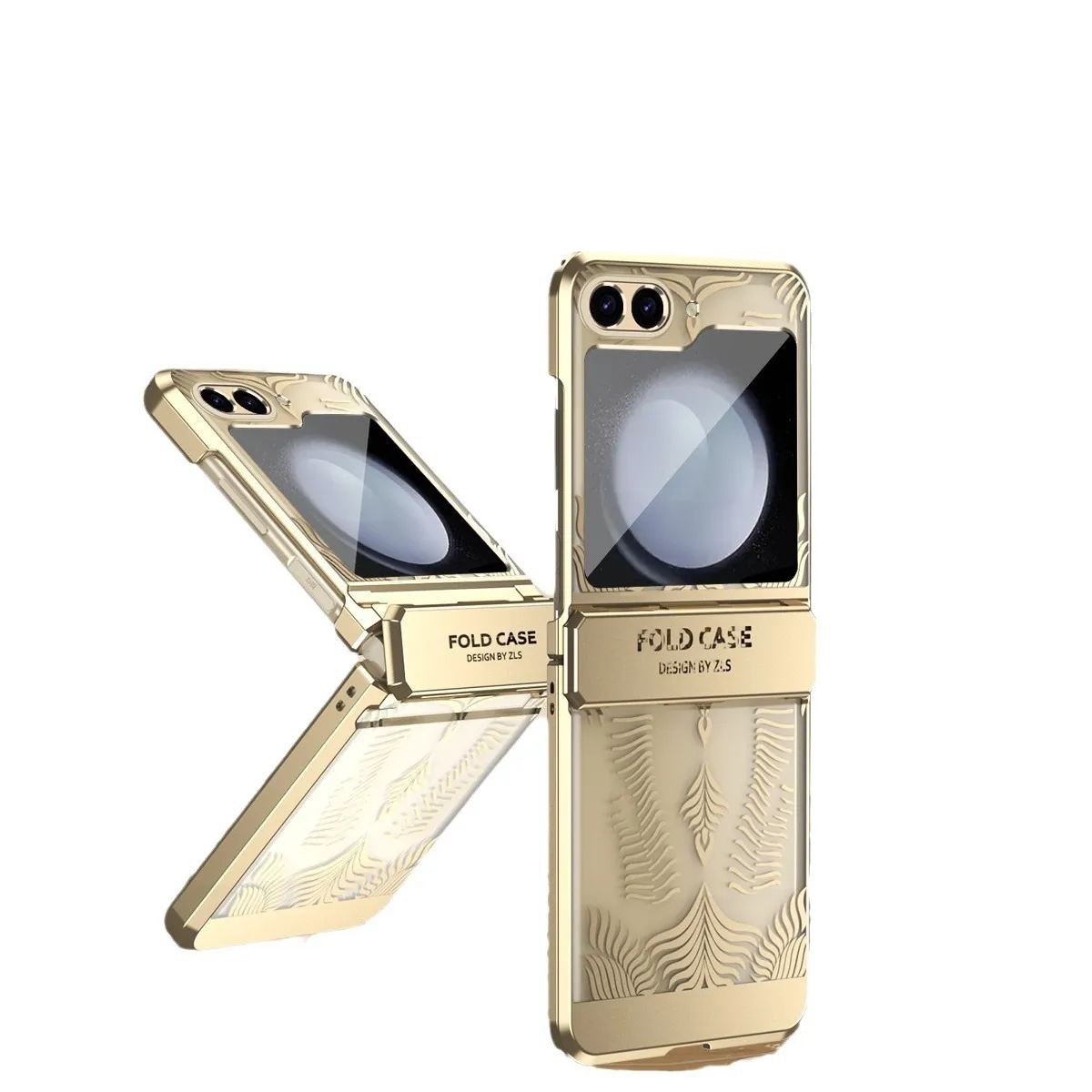 Compatible with Samsung Flip 7FE phone case, FLIP 6 foldable screen, luxurious electroplated transparent hinge, full-coverage drop protection.