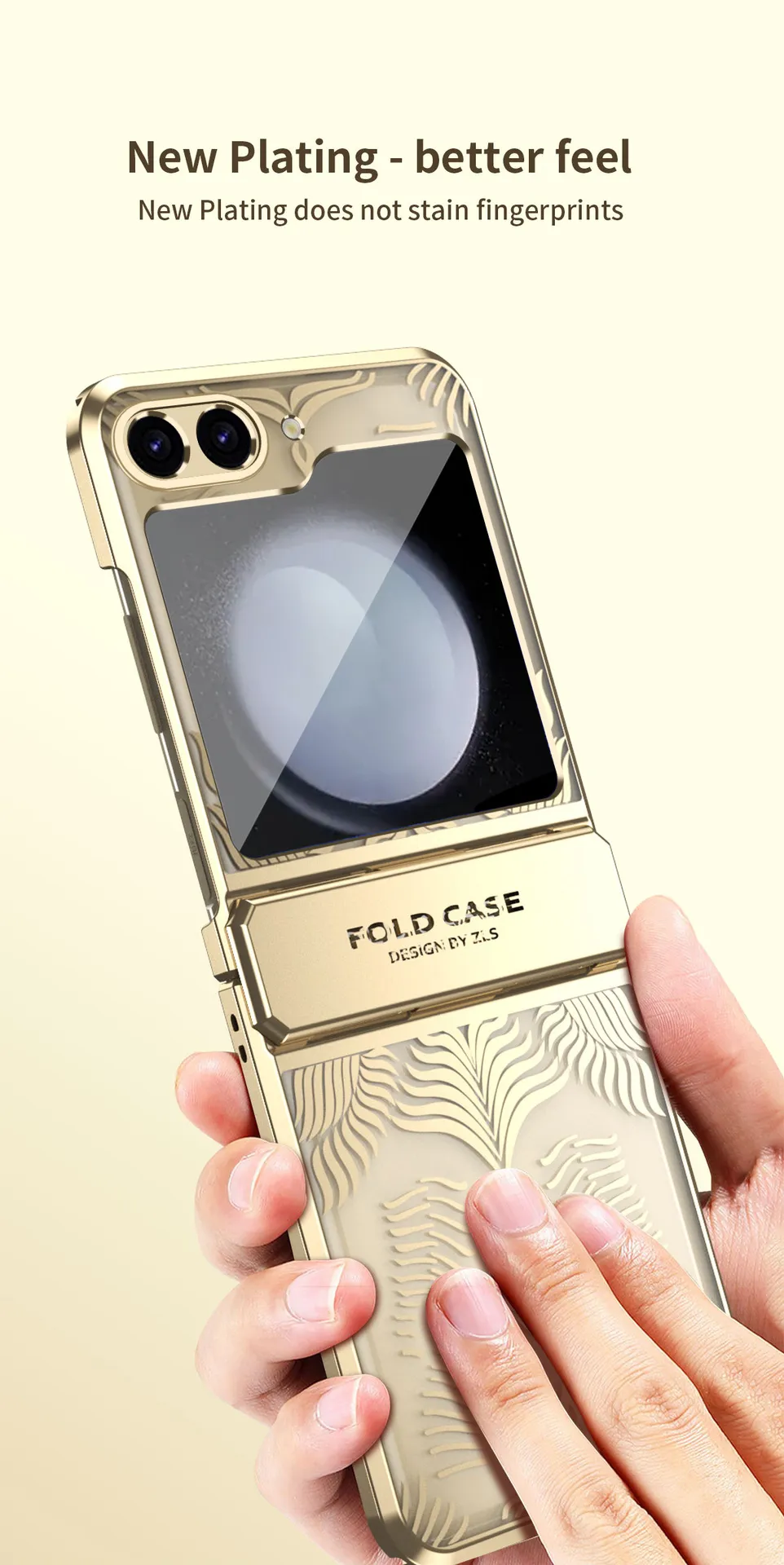 Compatible with Samsung Flip 7FE phone case, FLIP 6 foldable screen, luxurious electroplated transparent hinge, full-coverage drop protection.