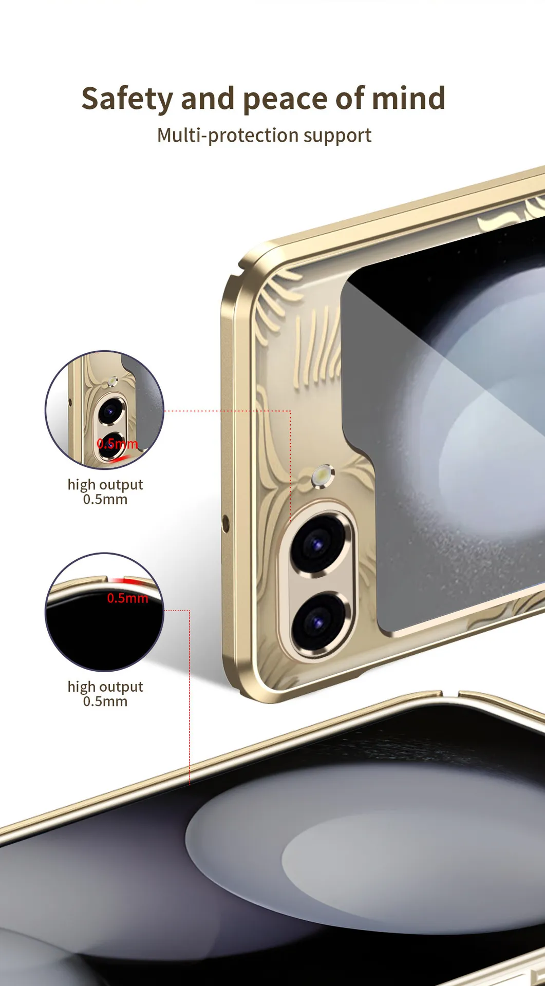 Compatible with Samsung Flip 7FE phone case, FLIP 6 foldable screen, luxurious electroplated transparent hinge, full-coverage drop protection.