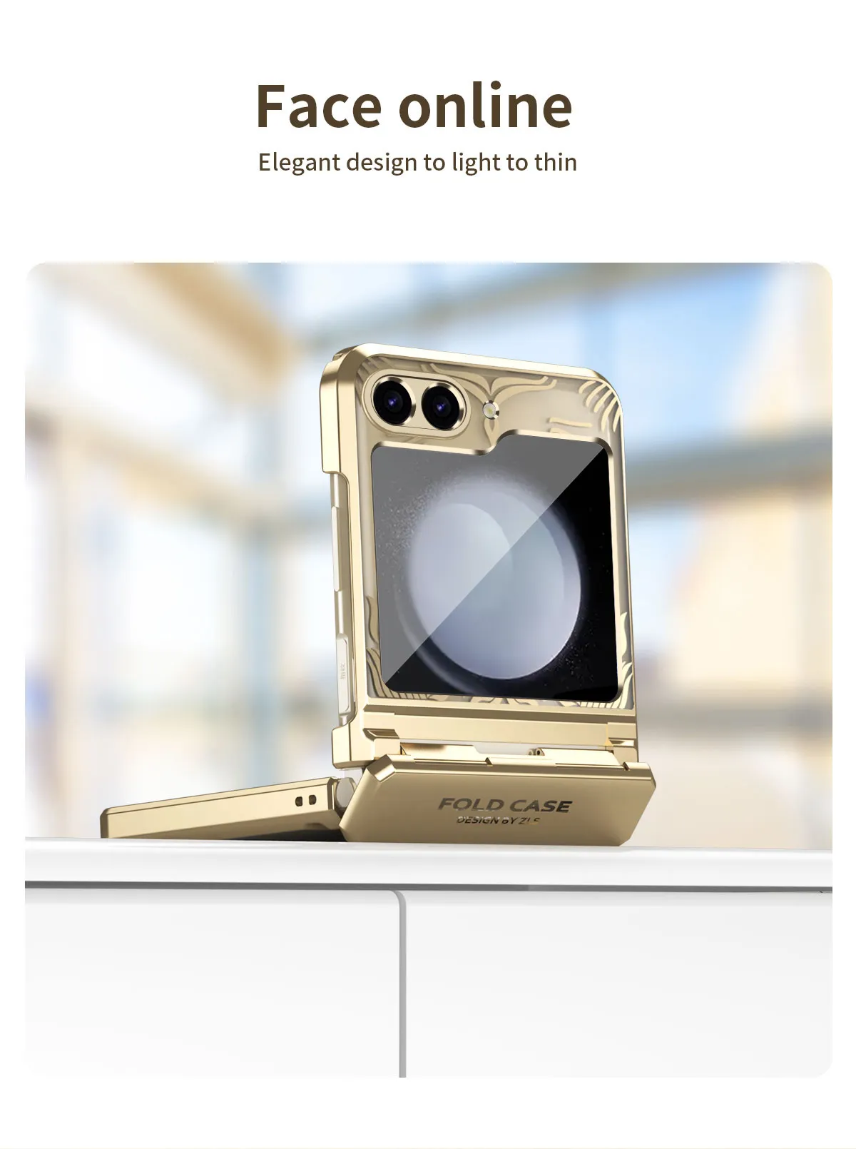 Compatible with Samsung Flip 7FE phone case, FLIP 6 foldable screen, luxurious electroplated transparent hinge, full-coverage drop protection.