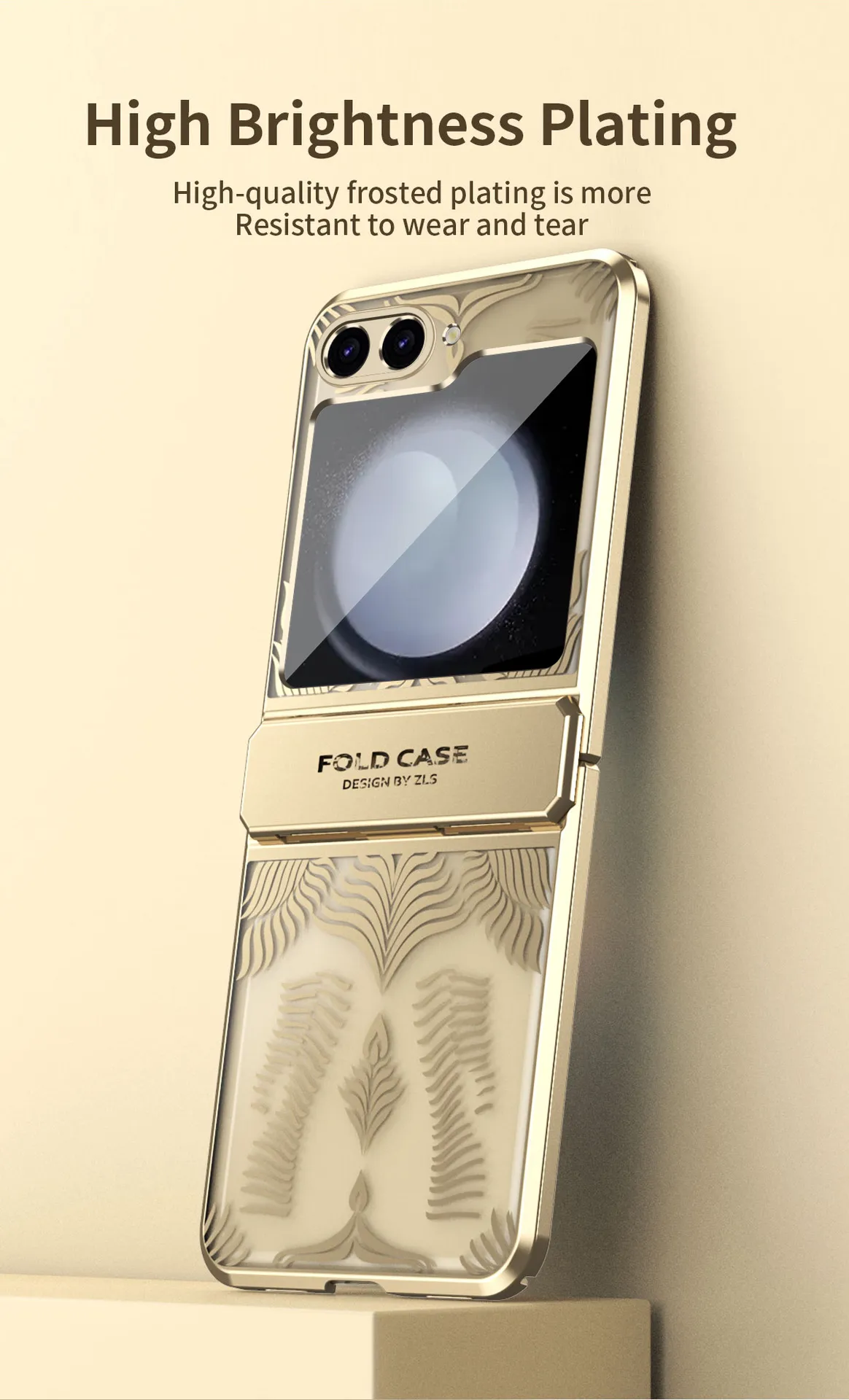 Compatible with Samsung Flip 7FE phone case, FLIP 6 foldable screen, luxurious electroplated transparent hinge, full-coverage drop protection.