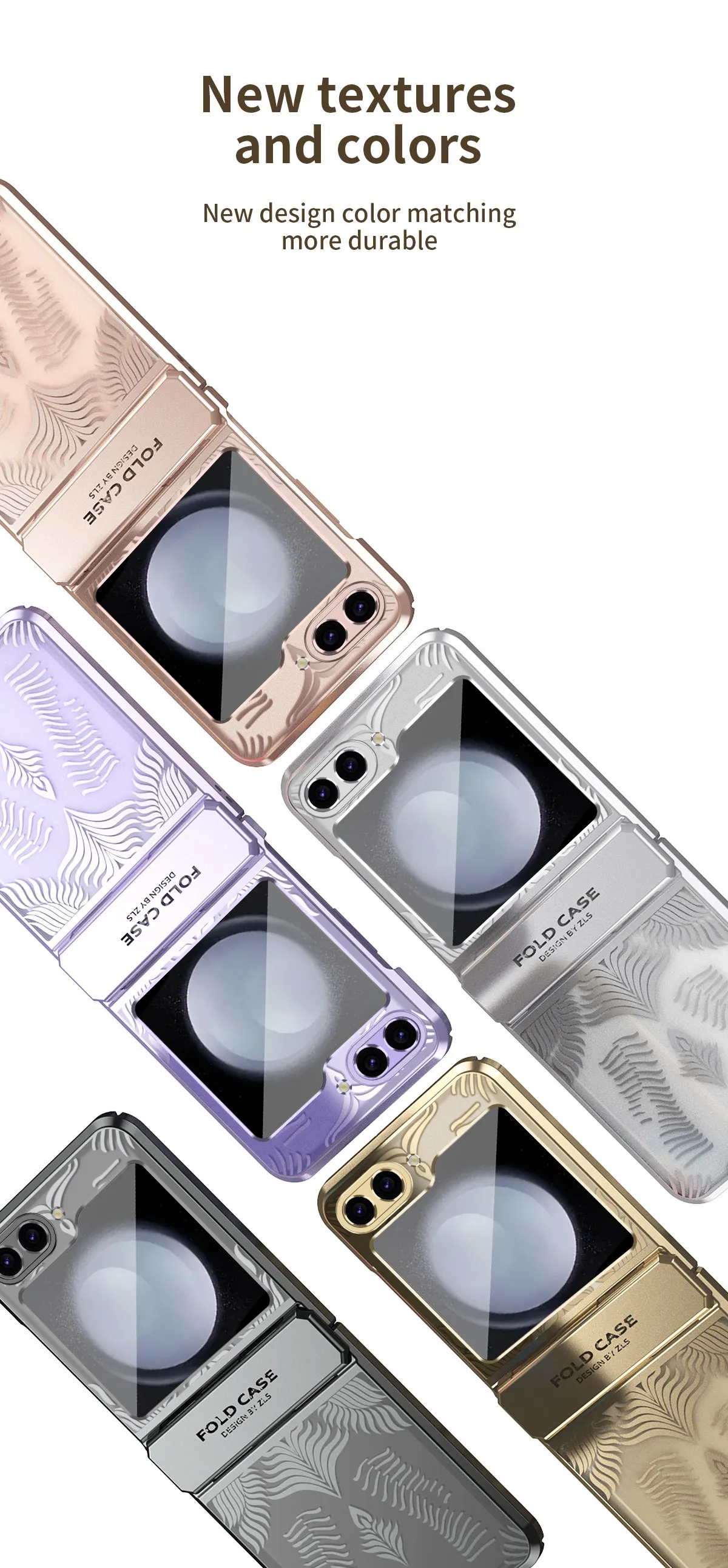 Compatible with Samsung Flip 7FE phone case, FLIP 6 foldable screen, luxurious electroplated transparent hinge, full-coverage drop protection.