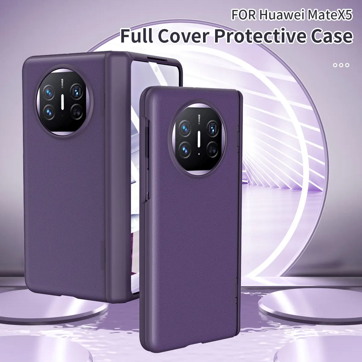 Compatible with Huawei Mate X5 phone case, MATE X3 foldable screen leather bracket hinge drop protection case 5G