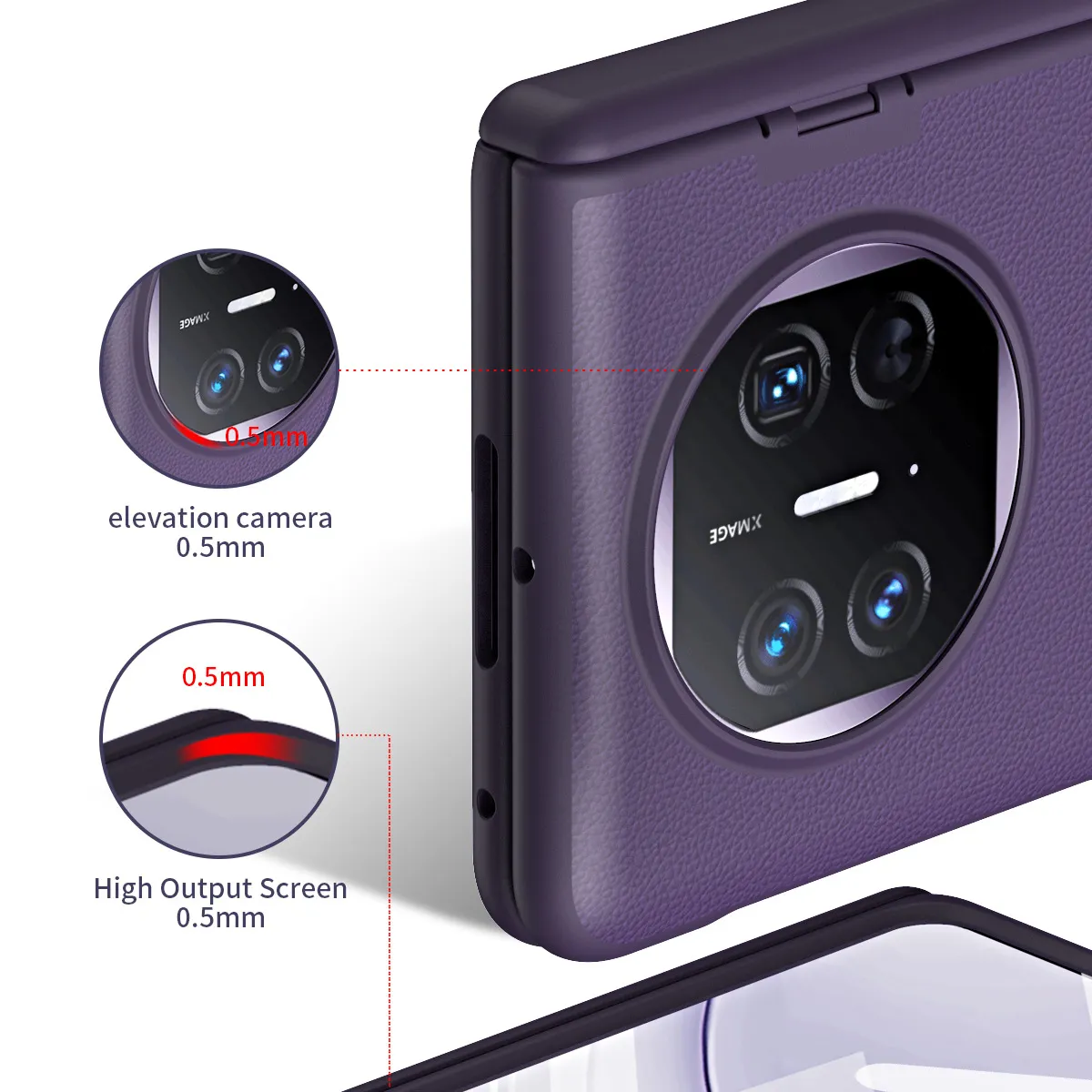 Compatible with Huawei Mate X5 phone case, MATE X3 foldable screen leather bracket hinge drop protection case 5G