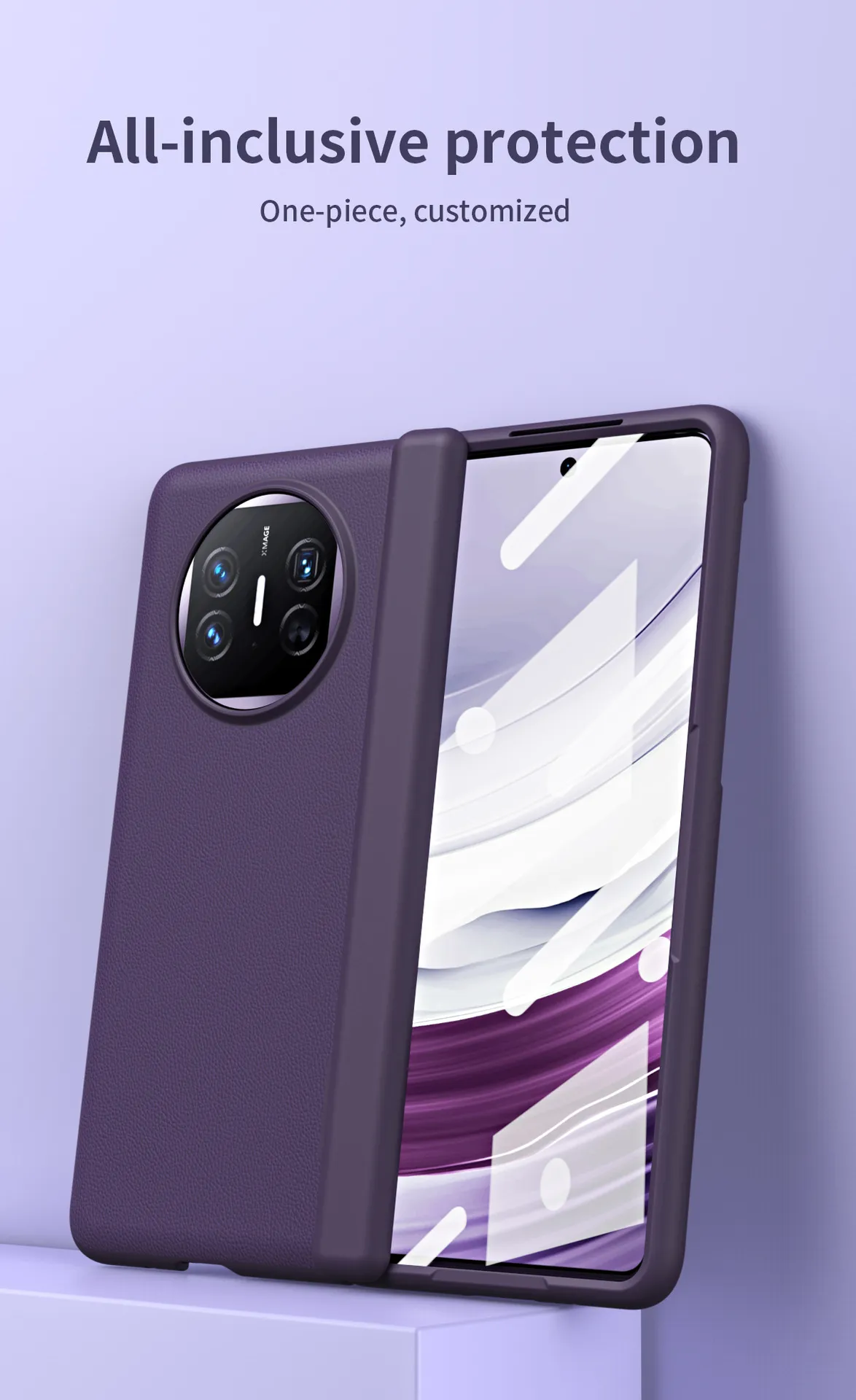 Compatible with Huawei Mate X5 phone case, MATE X3 foldable screen leather bracket hinge drop protection case 5G
