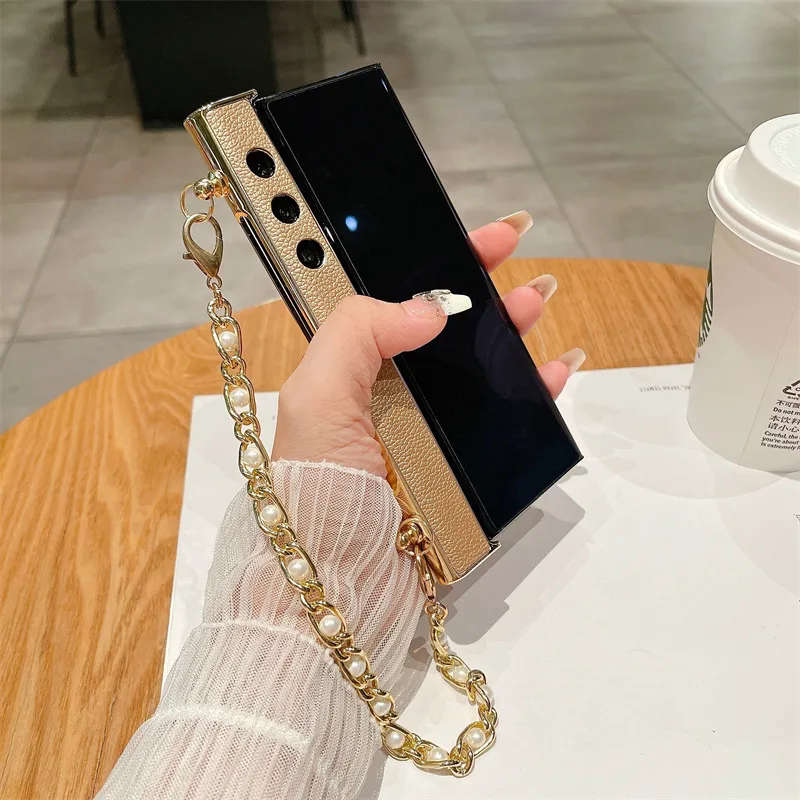 Compatible with Honor V Purse phone case, v purse luxury premium leather case frame case bracelet anti-drop protective case