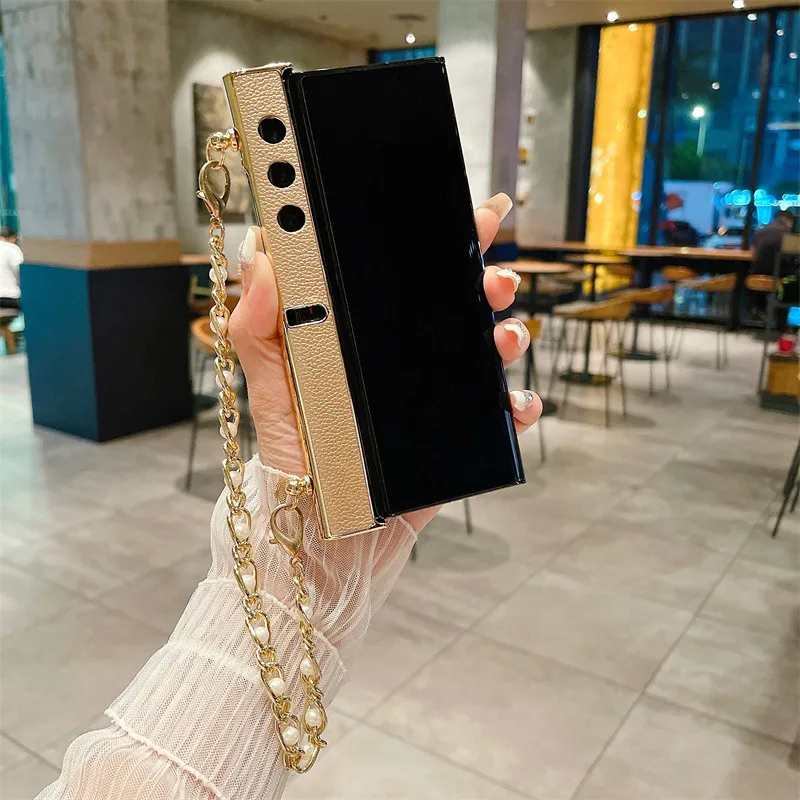 Compatible with Honor V Purse phone case, v purse luxury premium leather case frame case bracelet anti-drop protective case