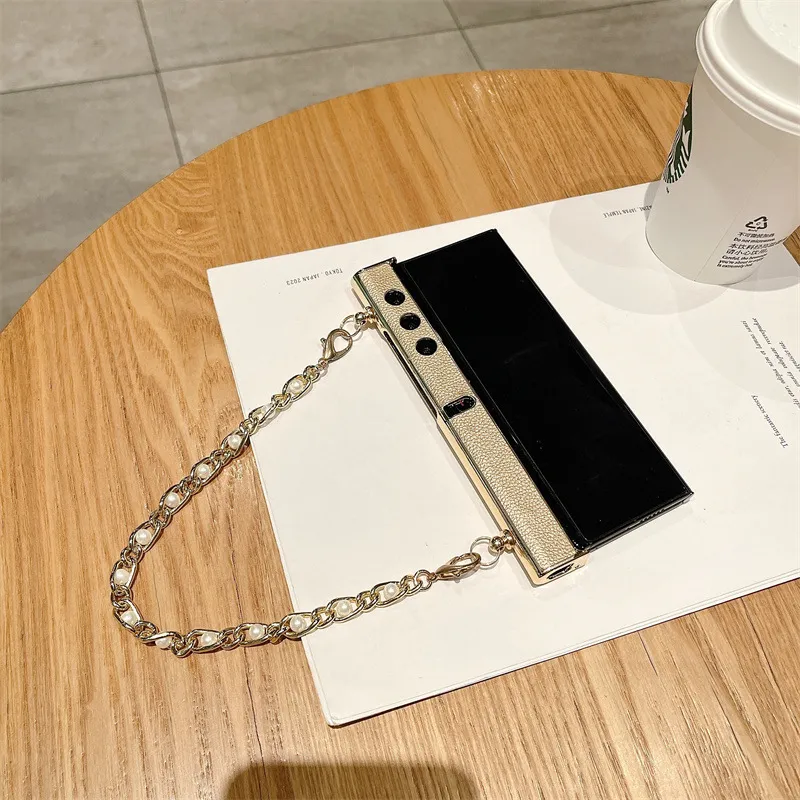 Compatible with Honor V Purse phone case, v purse luxury premium leather case frame case bracelet anti-drop protective case