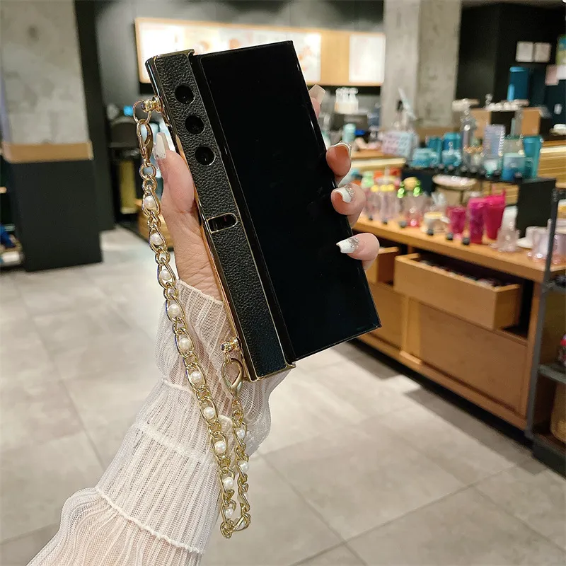 Compatible with Honor V Purse phone case, v purse luxury premium leather case frame case bracelet anti-drop protective case