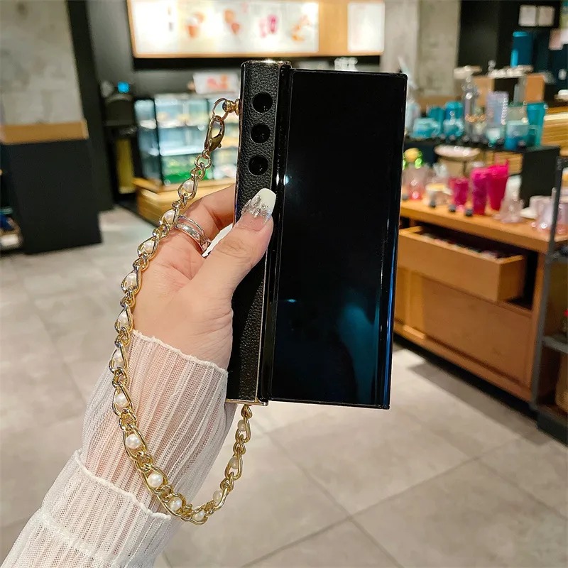 Compatible with Honor V Purse phone case, v purse luxury premium leather case frame case bracelet anti-drop protective case