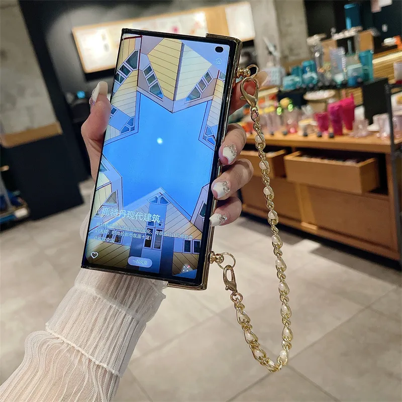 Compatible with Honor V Purse phone case, v purse luxury premium leather case frame case bracelet anti-drop protective case