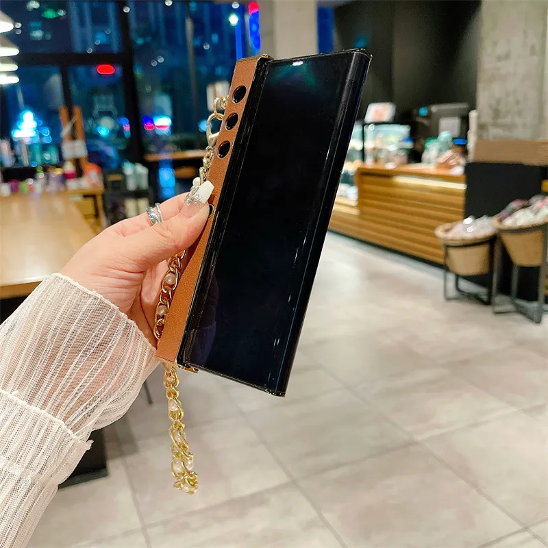 Compatible with Honor V Purse phone case, v purse luxury premium leather case frame case bracelet anti-drop protective case