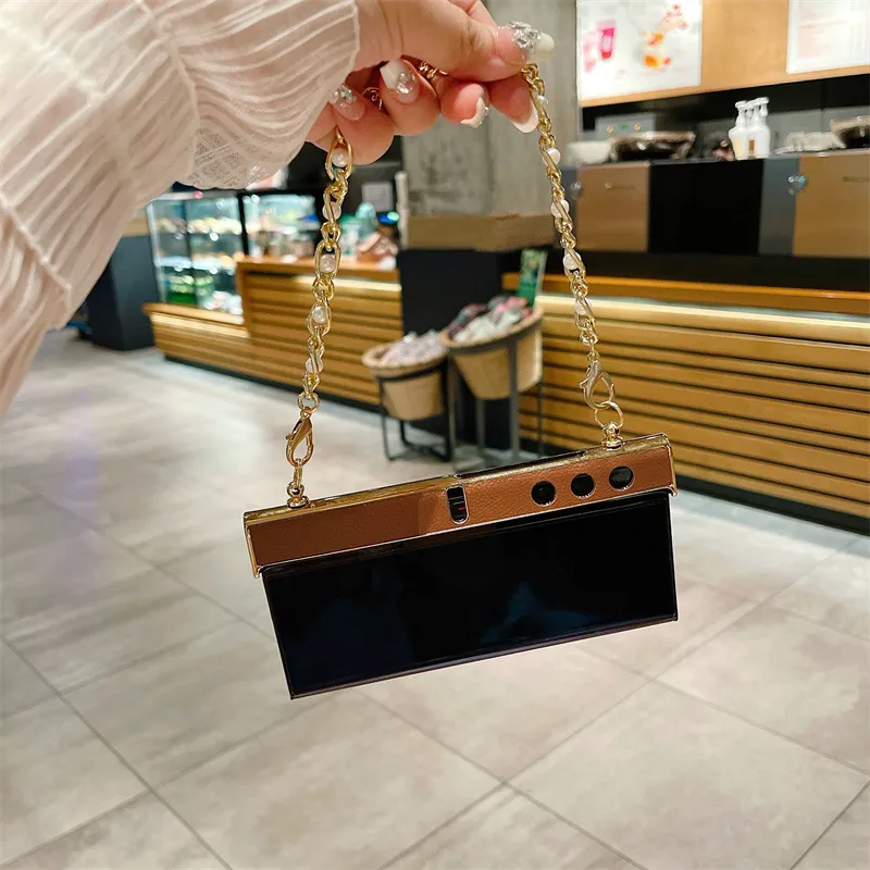 Compatible with Honor V Purse phone case, v purse luxury premium leather case frame case bracelet anti-drop protective case