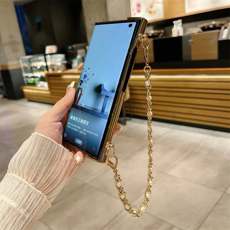 Compatible with Honor V Purse phone case, v purse luxury premium leather case frame case bracelet anti-drop protective case