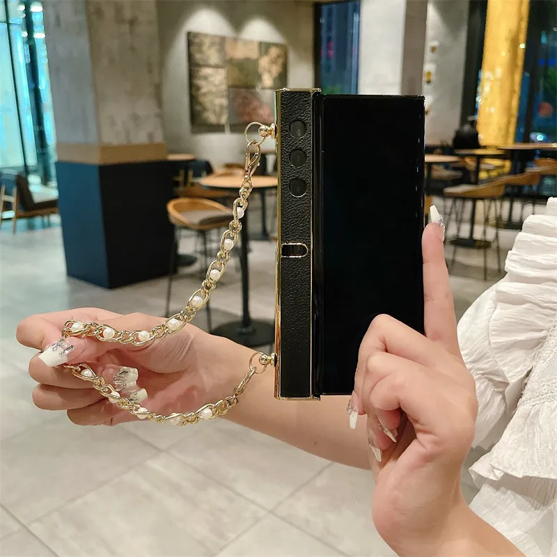 Compatible with Honor V Purse phone case, v purse luxury premium leather case frame case bracelet anti-drop protective case