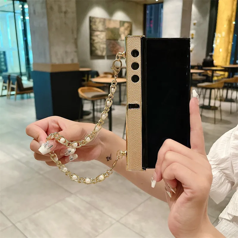 Compatible with Honor V Purse phone case, v purse luxury premium leather case frame case bracelet anti-drop protective case
