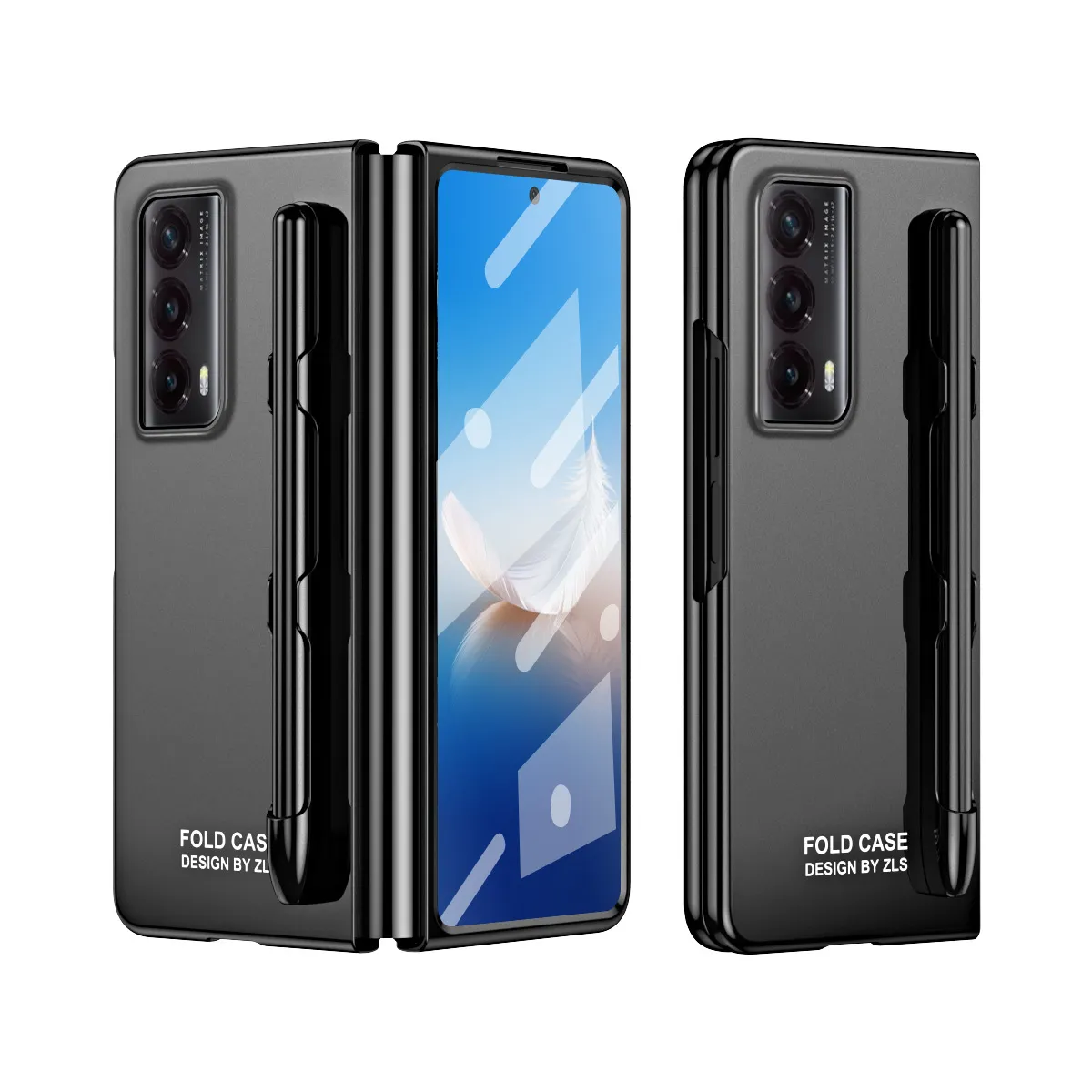 Honor MagicVS2 phone case, ultra-thin folding screen case, pen slot, solid color, business full-coverage, drop-proof protective case.