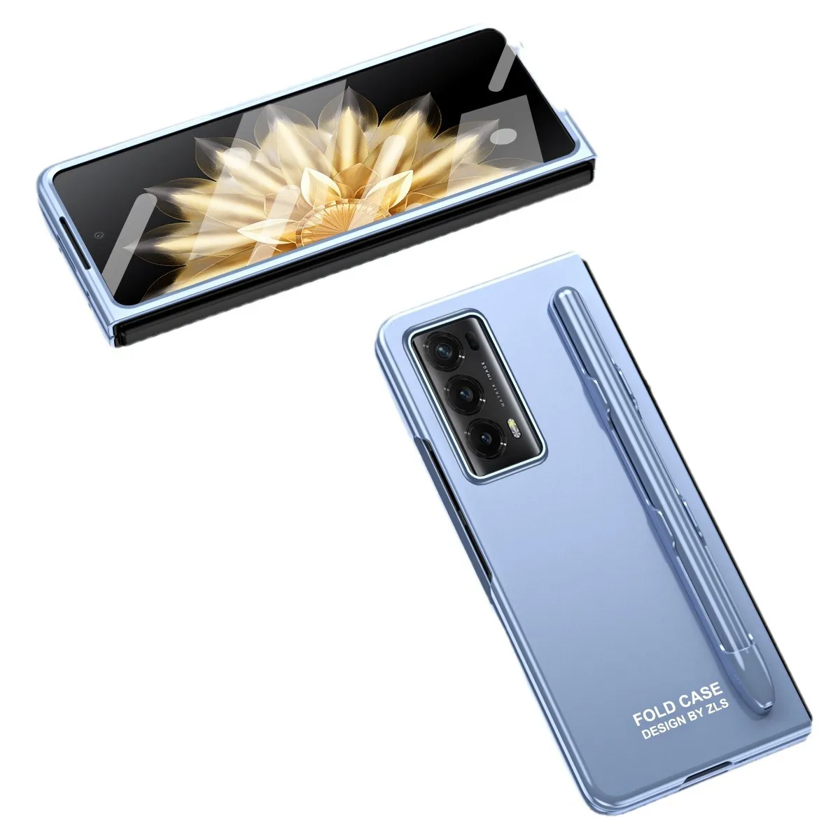 Honor MagicVS2 phone case, ultra-thin folding screen case, pen slot, solid color, business full-coverage, drop-proof protective case.