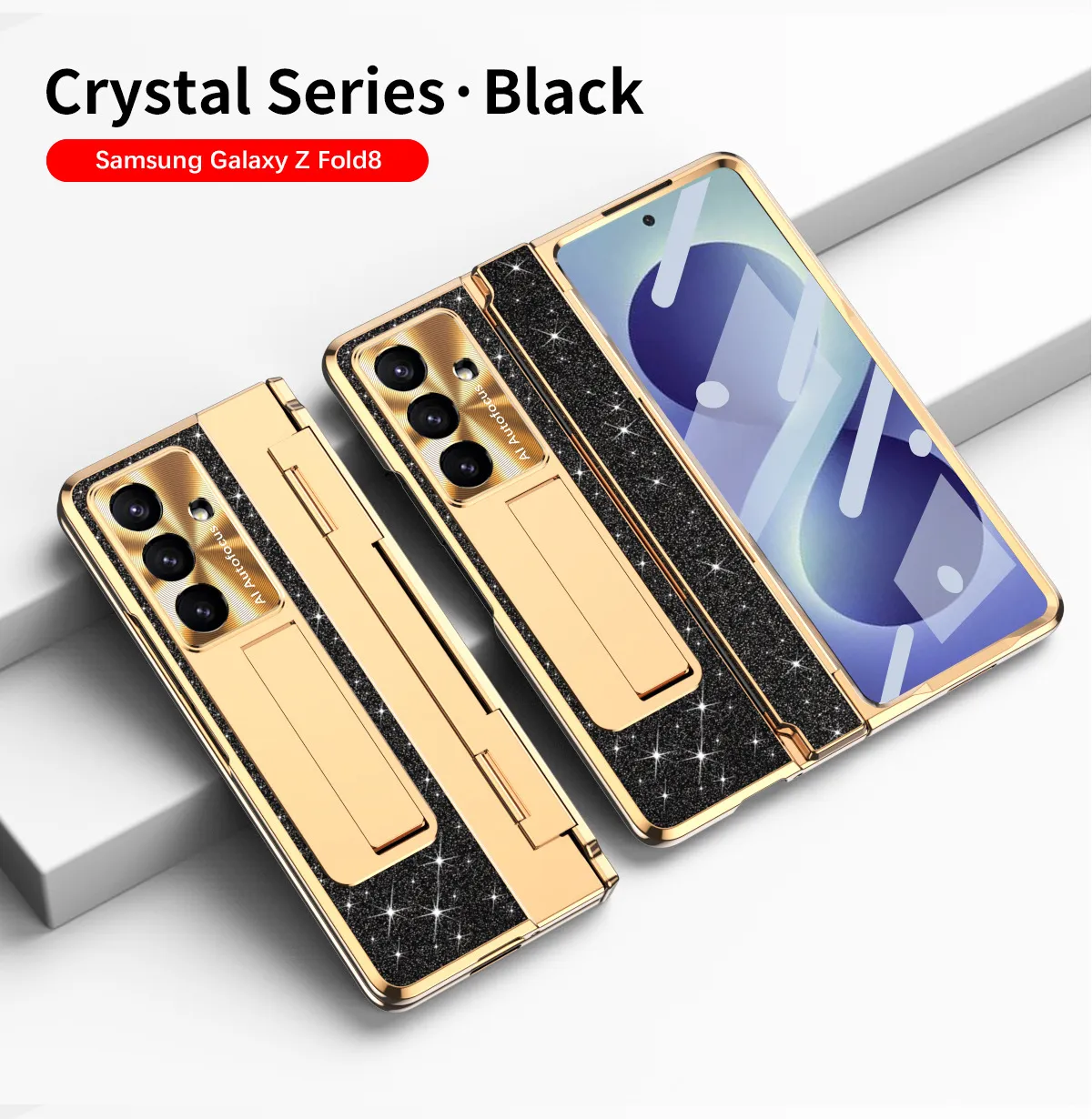 Samsung ZFold 8 phone case, FOLD7 foldable screen, flat hinge, vegan leather full-coverage drop-proof protective case.
