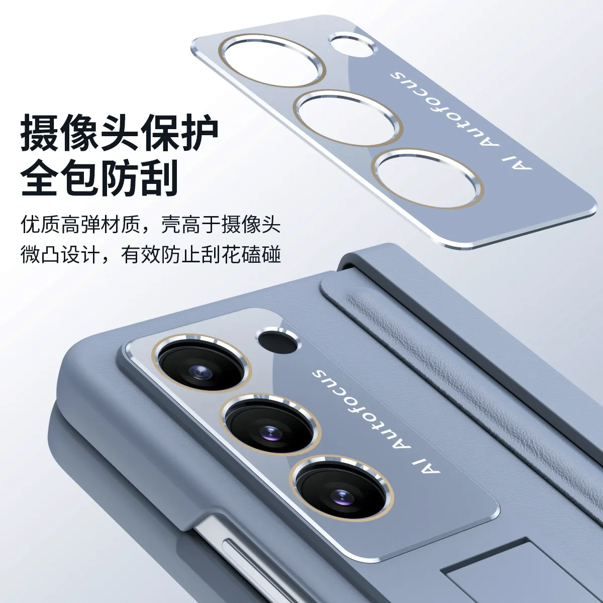 Samsung Fold6 phone case, FOLD5 foldable screen leather hinge, retractable protective case and screen protector all in one.