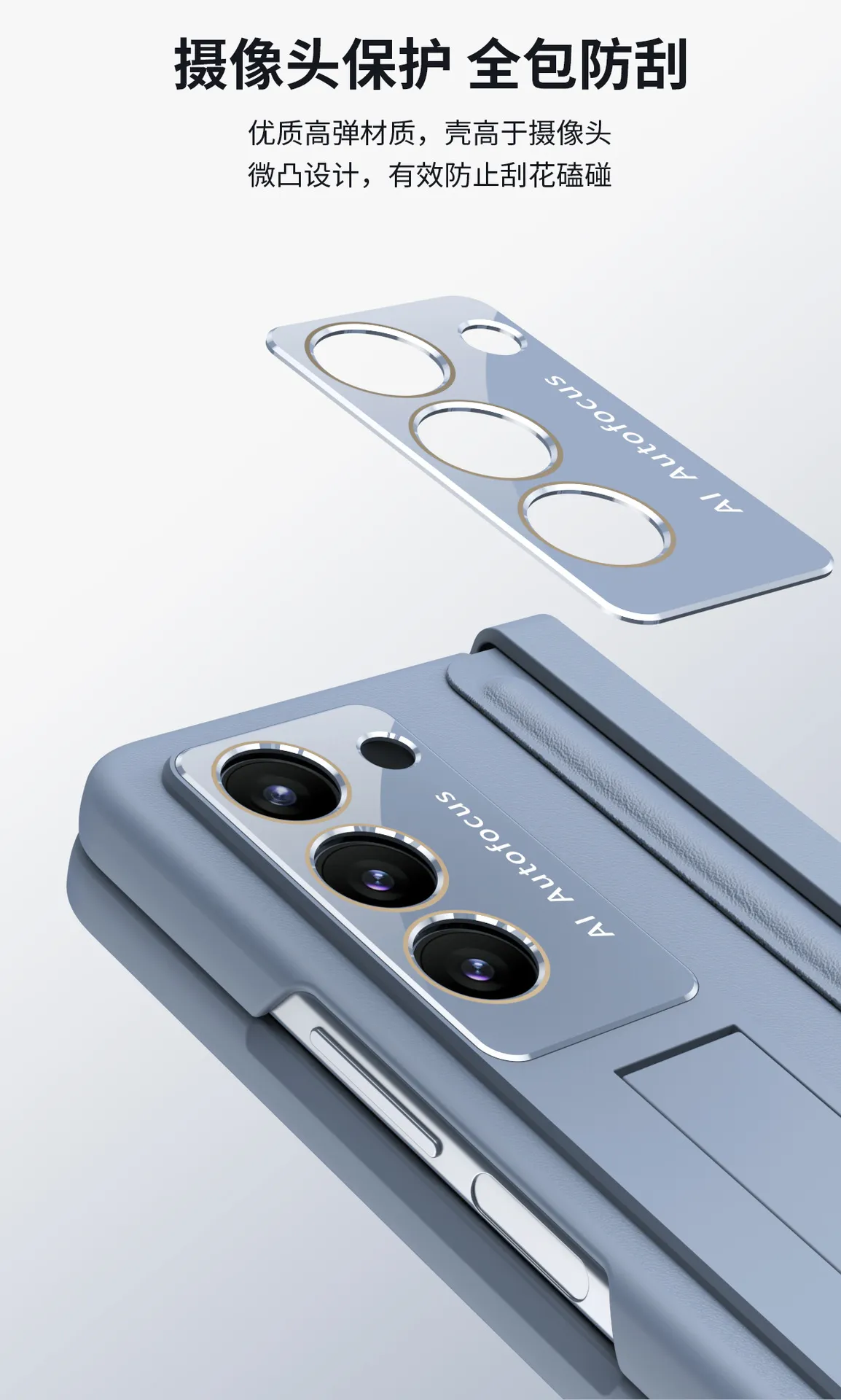 Samsung Fold6 phone case, FOLD5 foldable screen leather hinge, retractable protective case and screen protector all in one.