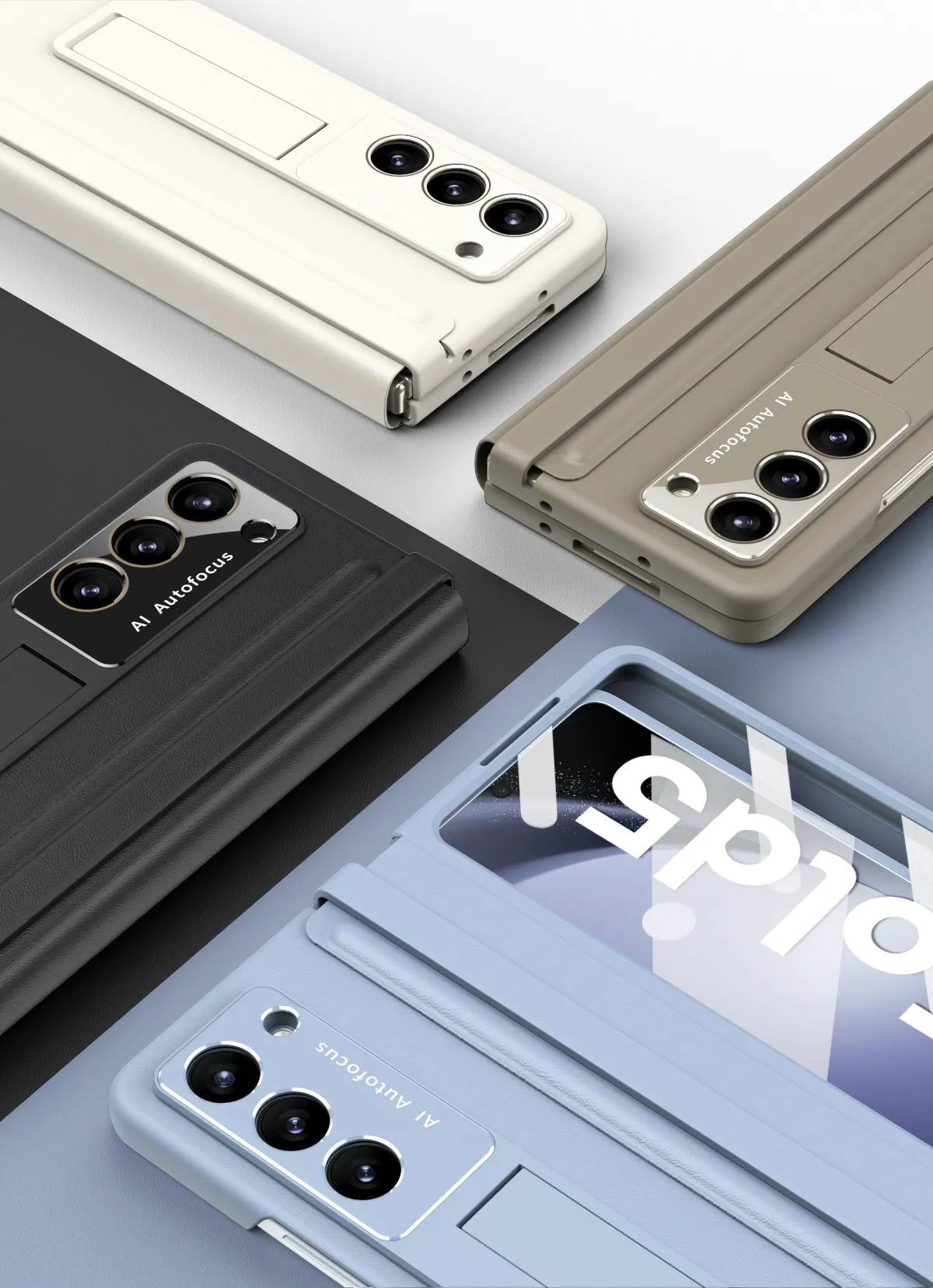 Samsung Fold6 phone case, FOLD5 foldable screen leather hinge, retractable protective case and screen protector all in one.