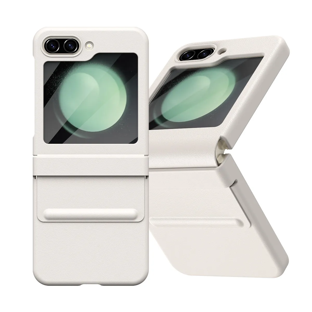 Samsung ZFlip 7FE phone case, FLIP 6 foldable screen, leather hinge, full coverage, solid color, drop-proof protective case.