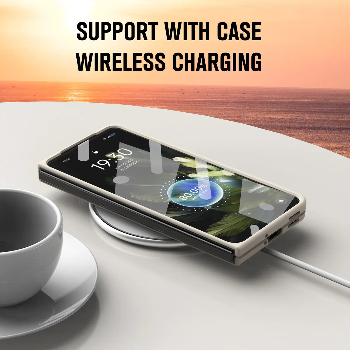 Suitable for OnePlus Open foldable phone case and screen protector, solid color business-style drop-proof protective case