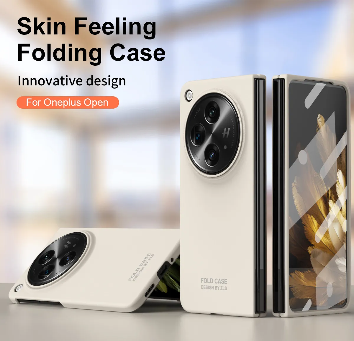 Suitable for OnePlus Open foldable phone case and screen protector, solid color business-style drop-proof protective case