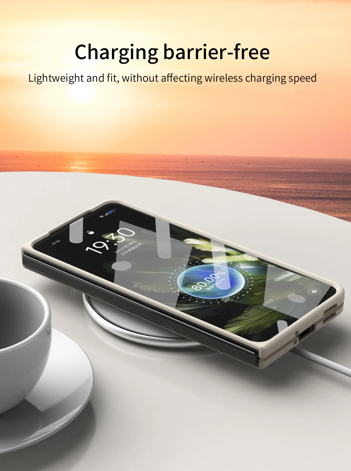 Suitable for OnePlus Open foldable phone case and screen protector, solid color business-style drop-proof protective case