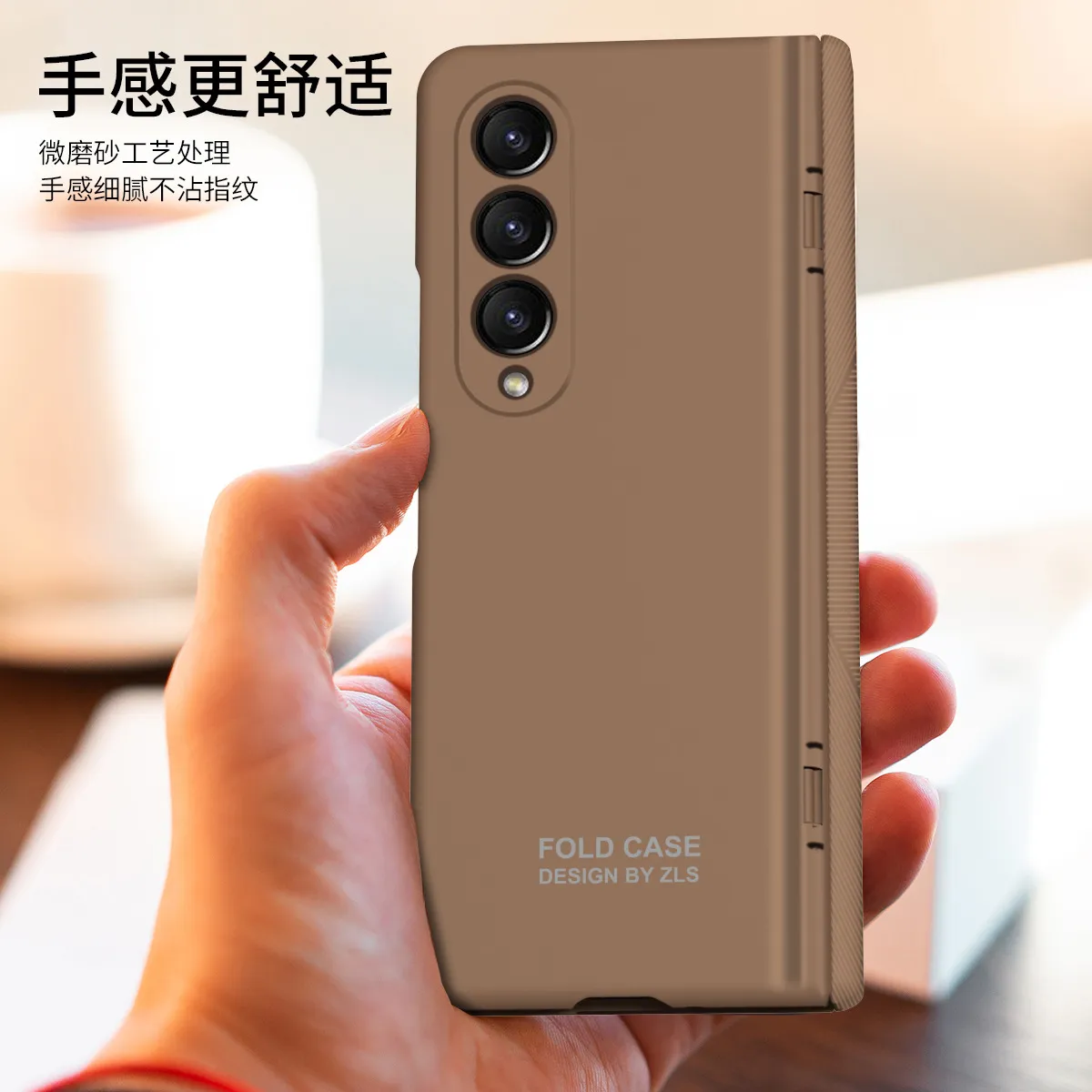 FOLD3 Foldable Screen Pen Slot Protective Case for Samsung Zfold4 Phones, with Simple Hinge and Full Coverage for Drop Protection