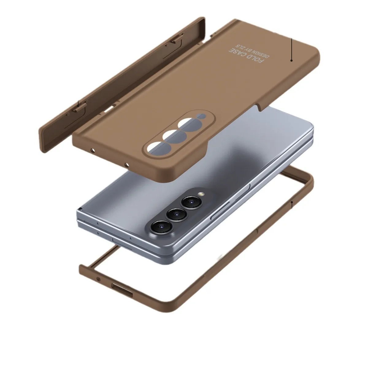 FOLD3 Foldable Screen Pen Slot Protective Case for Samsung Zfold4 Phones, with Simple Hinge and Full Coverage for Drop Protection