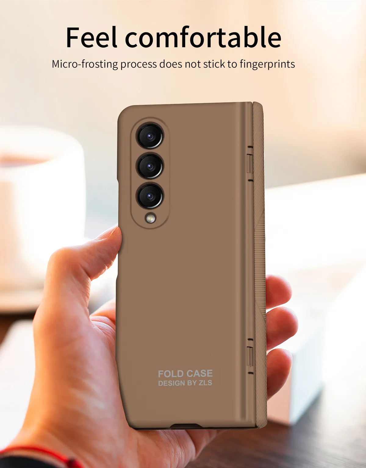 FOLD3 Foldable Screen Pen Slot Protective Case for Samsung Zfold4 Phones, with Simple Hinge and Full Coverage for Drop Protection