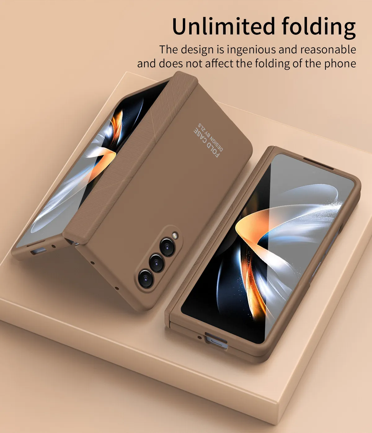 FOLD3 Foldable Screen Pen Slot Protective Case for Samsung Zfold4 Phones, with Simple Hinge and Full Coverage for Drop Protection