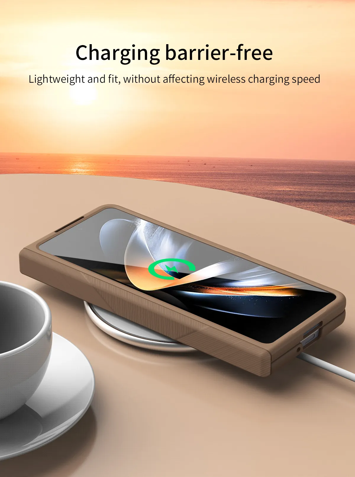 FOLD3 Foldable Screen Pen Slot Protective Case for Samsung Zfold4 Phones, with Simple Hinge and Full Coverage for Drop Protection