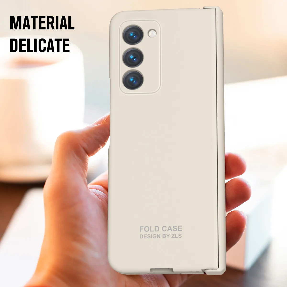Compatible with Samsung ZFold 2 phone case, FOLD3 foldable screen solid color minimalist hinge full-coverage drop-proof protective case