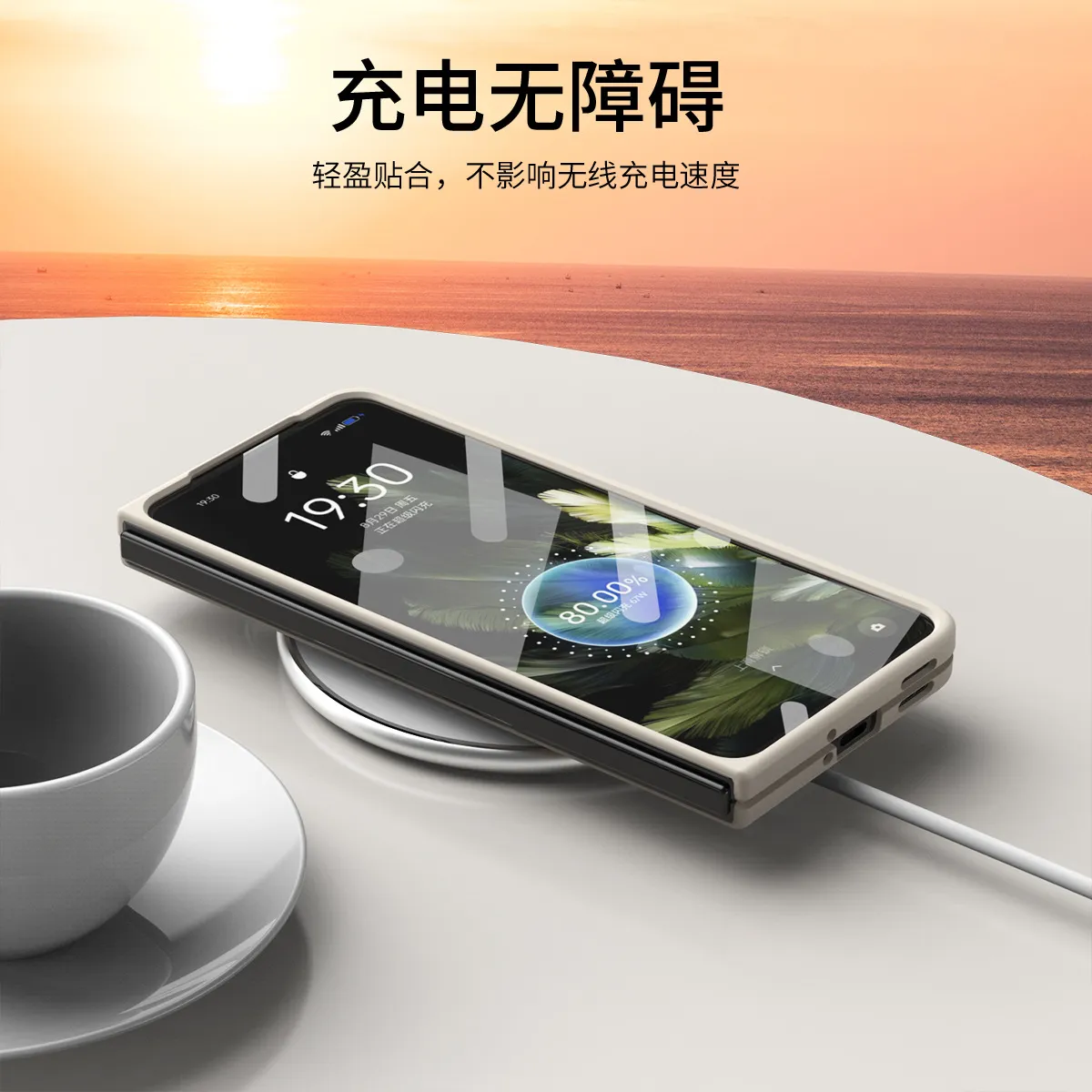 Compatible with OPPO Find N3 foldable phone case, FINDN3 case and screen protector, solid color, ultra-thin, drop-proof protective case
