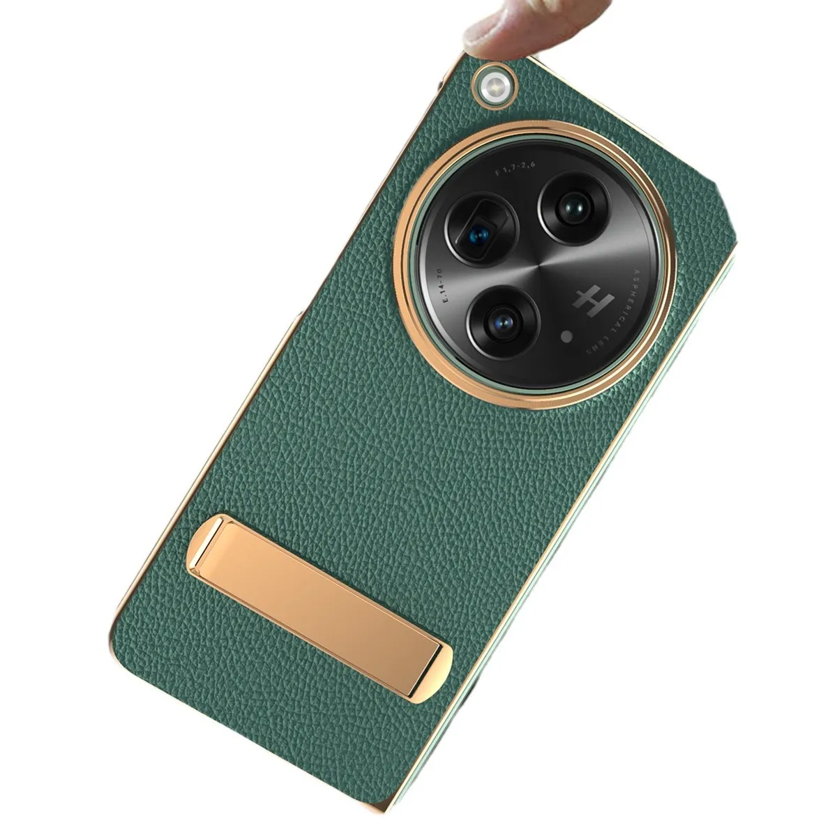 Suitable for OnePlus Open foldable phone case, screen protector, electroplated leather, stand, drop protection