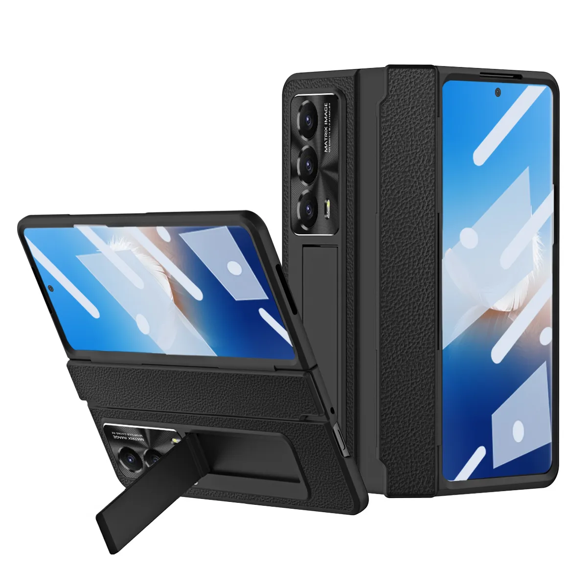 Honor MagicVS2 phone case, foldable screen case, integrated electroplated leather protective case, full-coverage drop protection case.