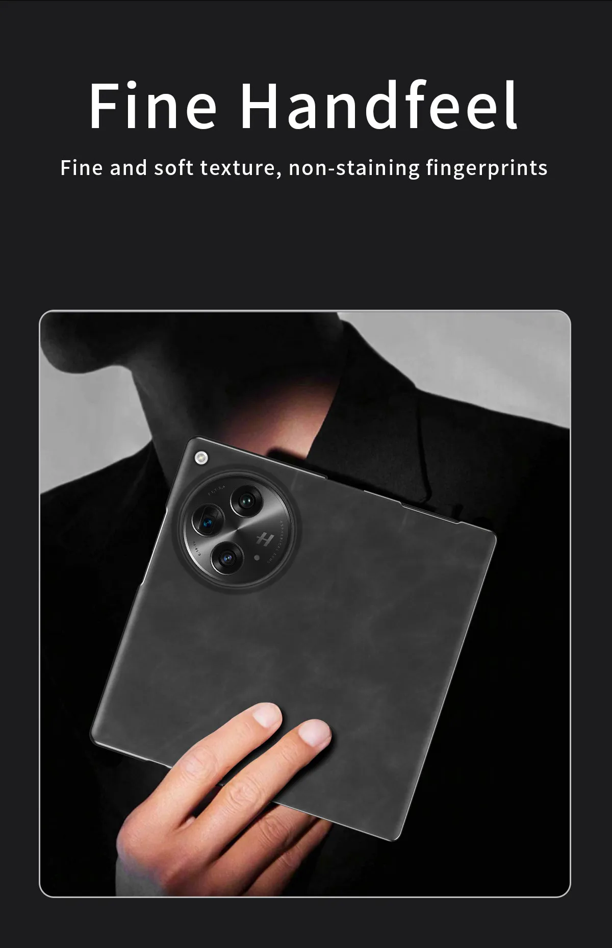 Nappa textured leather business full-coverage drop-proof protective case for OnePlus Open foldable screen phones.