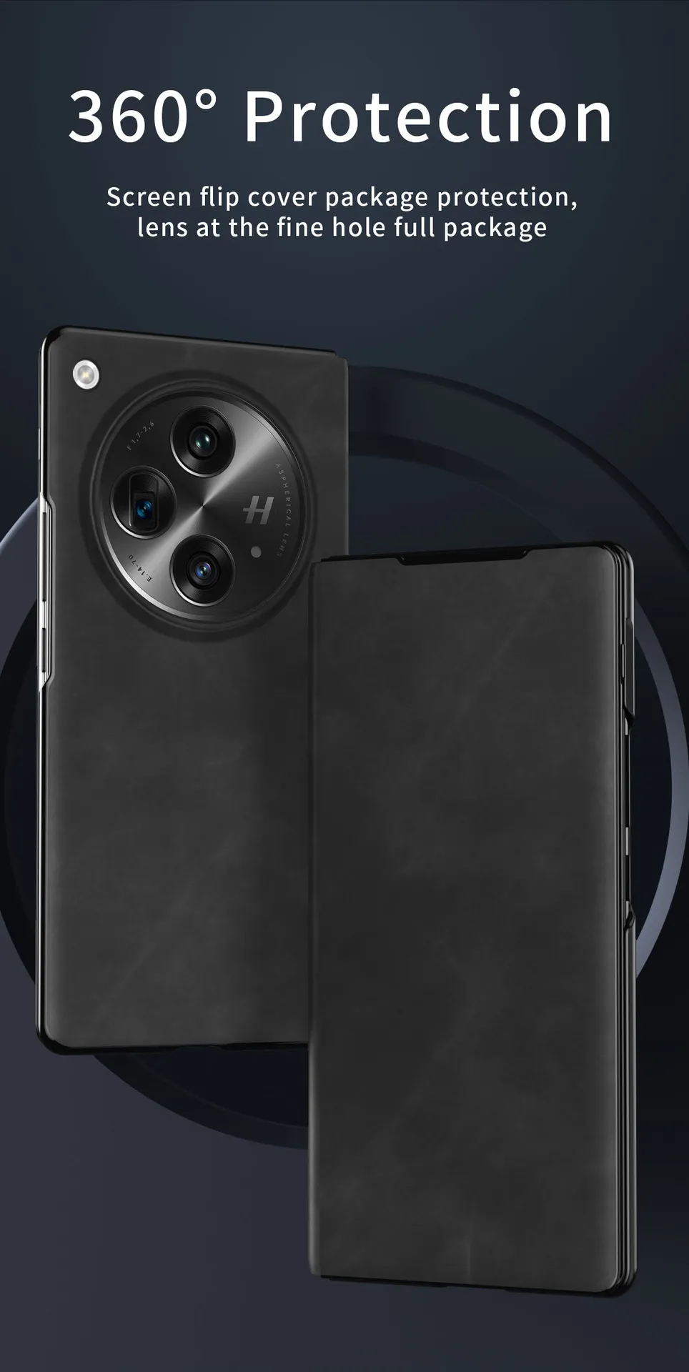 Nappa textured leather business full-coverage drop-proof protective case for OnePlus Open foldable screen phones.