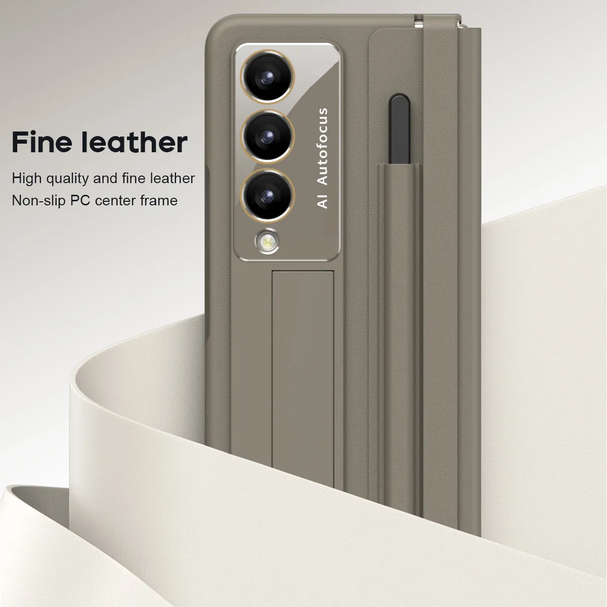 Samsung Fold5 phone case, FOLD4, foldable screen, leather hinge, pen slot, full-coverage protective case, screen protector in one piece.