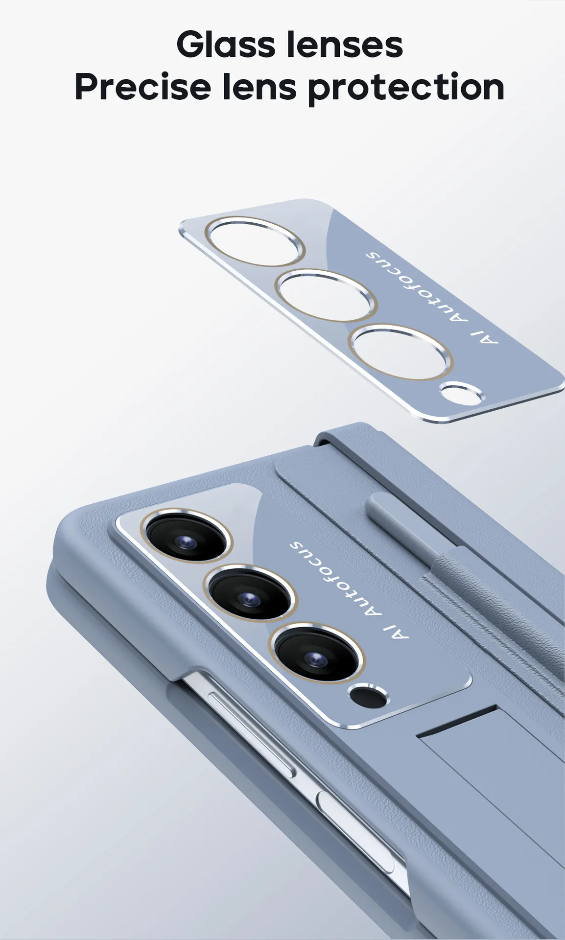 Samsung Fold5 phone case, FOLD4, foldable screen, leather hinge, pen slot, full-coverage protective case, screen protector in one piece.