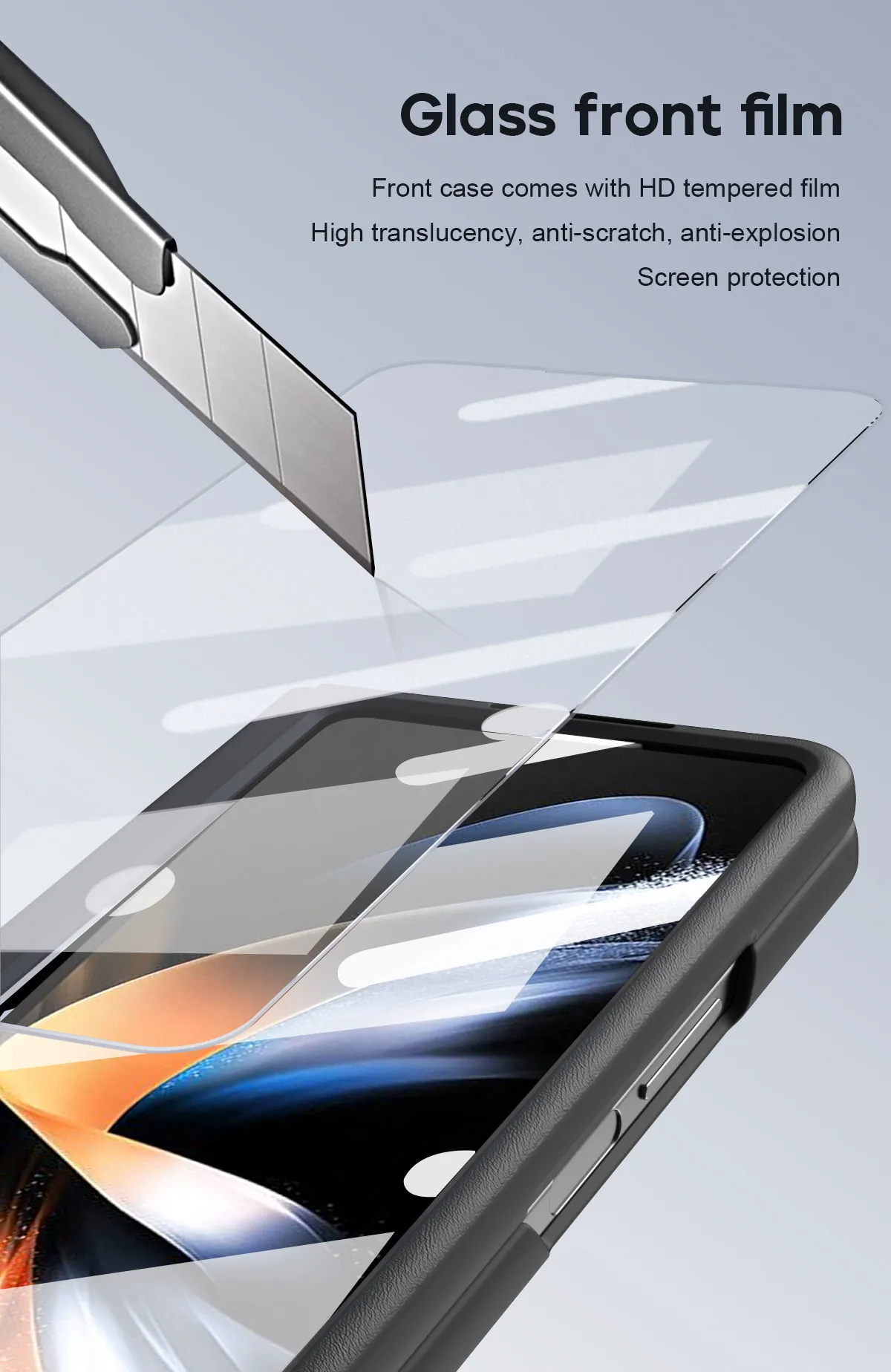 Samsung Fold5 phone case, FOLD4, foldable screen, leather hinge, pen slot, full-coverage protective case, screen protector in one piece.