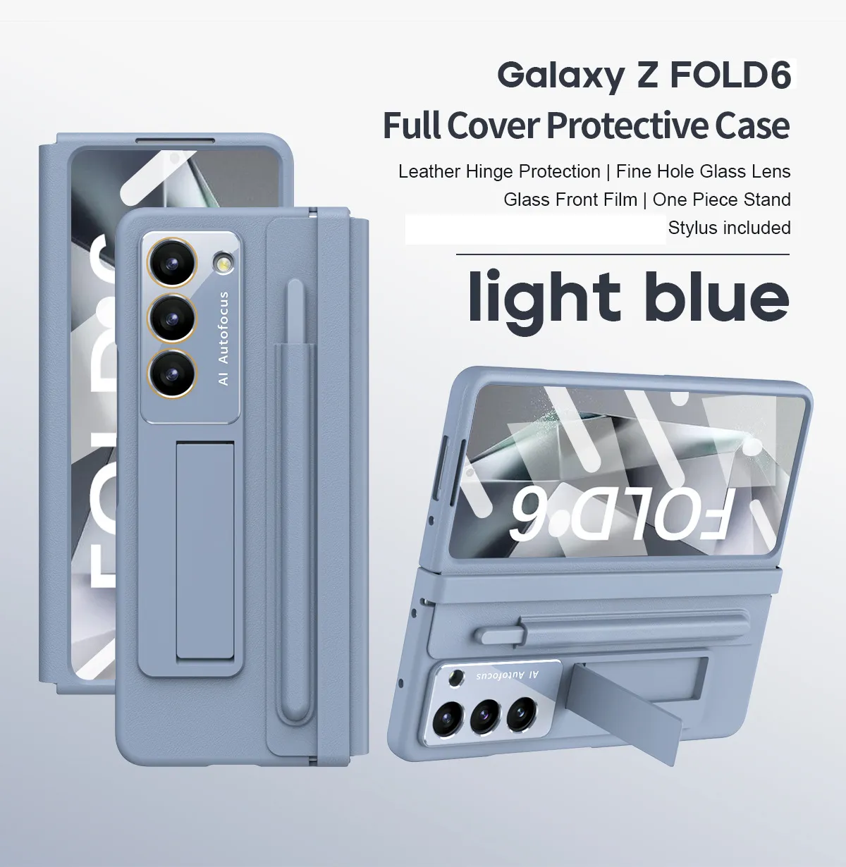 Samsung Fold5 phone case, FOLD4, foldable screen, leather hinge, pen slot, full-coverage protective case, screen protector in one piece.