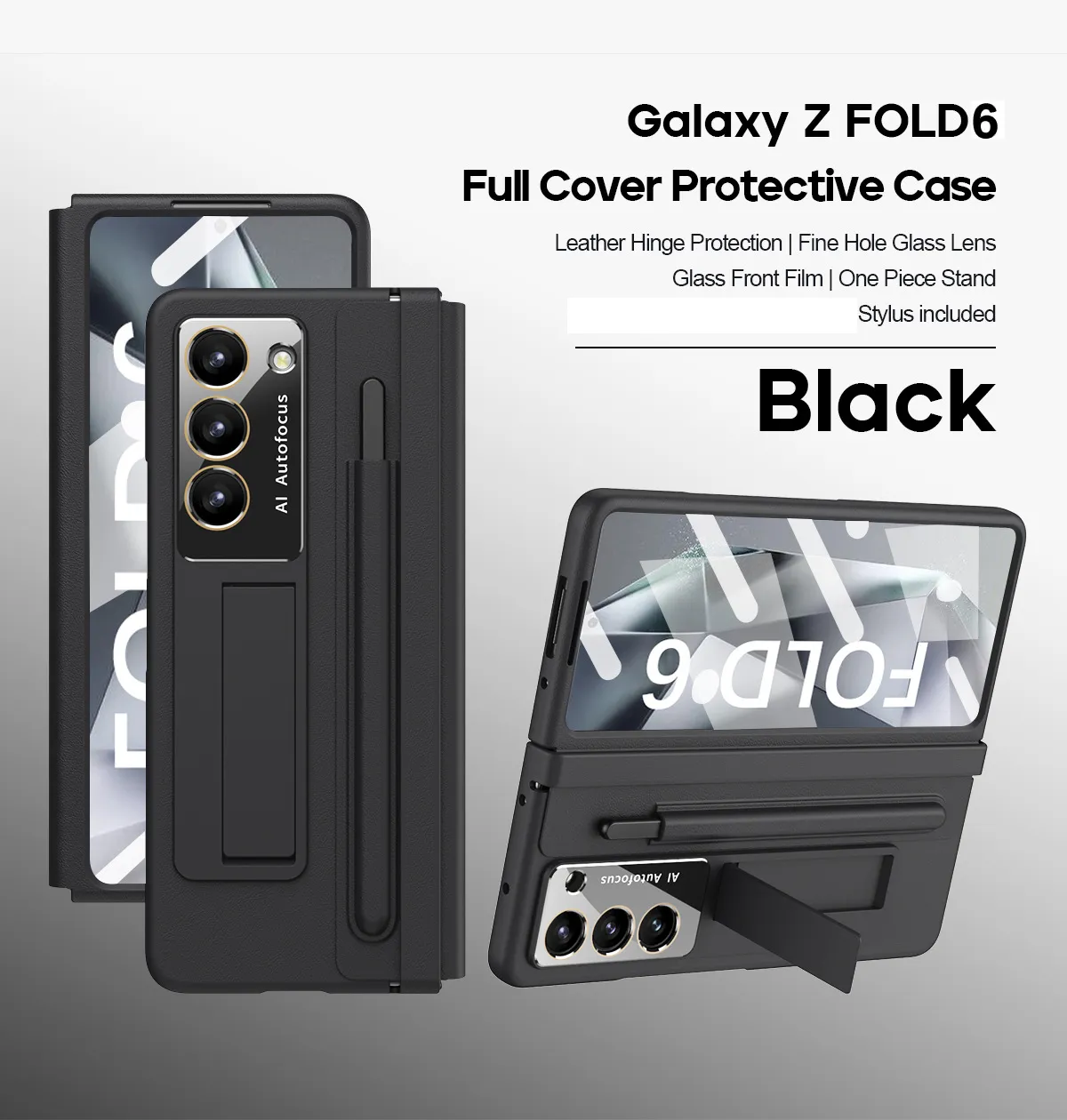 Samsung Fold5 phone case, FOLD4, foldable screen, leather hinge, pen slot, full-coverage protective case, screen protector in one piece.