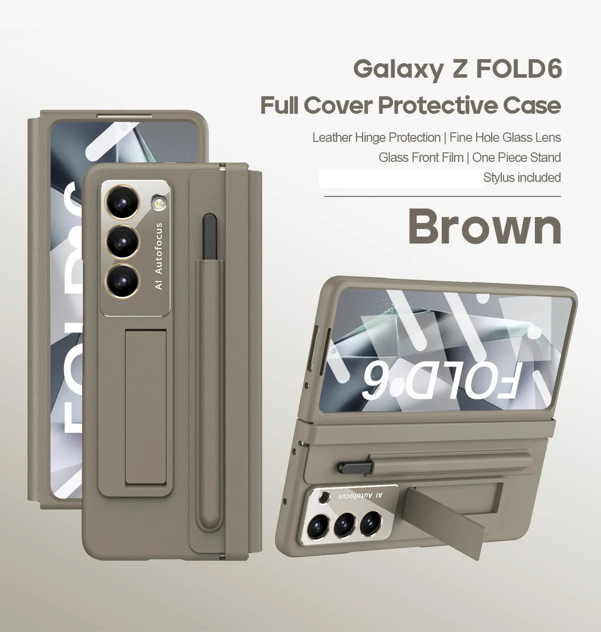 Samsung Fold5 phone case, FOLD4, foldable screen, leather hinge, pen slot, full-coverage protective case, screen protector in one piece.